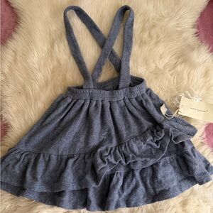 Marc & Janie Blue Ruffled Suspender Skirt